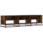 Meuble tv - multim�dia - ch�ne fum� - 180 x 40 x 46 cm - 6 �tag�res - style industriel