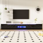 Meuble tv mural 180x35x30cm avec �clairage led 16 couleurs meuble tv suspendu avec rangement meuble tele ...