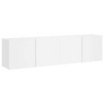 Meubles tv muraux 2 pcs - compartiments - blanc 80x30x41cm meuble hifi complet / armoire multim�dia aspect ...