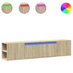 Meuble tv mural - ashata - bk3307956 - chêne sonoma - led rgb - 180x31x395 cm Meuble tv mural - ashata - bk3307956 - chêne sonoma - led rgb - 180x31x395 cm