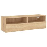 Meuble tv mural - ch�ne sonoma - 100x30x30 cm - bois ding�nierie ll248110
