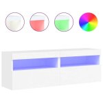 Meubles tv muraux - lumières led rvb - 2 pcs - armoires suspendues blanc 60x30x40 cm - design contemporain ... Meubles tv muraux - lumières led rvb - 2 pcs - armoires suspendues blanc 60x30x40 cm - design contemporain ...