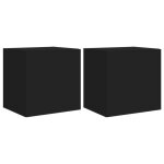 Meubles tv muraux - lumières led rvb - 2 pcs - armoires suspendues noir 405x35x40 cm - porte(s) - design ... Meubles tv muraux - lumières led rvb - 2 pcs - armoires suspendues noir 405x35x40 cm - porte(s) - design ...
