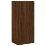 Meuble tv mural - multim�dia - ch�ne - 405 x 30 x 90 cm - 3 compartiments - design contemporain