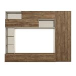 Meuble tv mural avec rangements et tagres beige et aspect bois - palacio