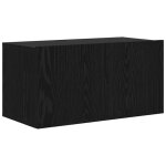 Meuble tv mural - vidaxl - noir - 60x30x30 cm - bois ding�nierie - �tag�res int�gr�es - 2 portes - rangement ...