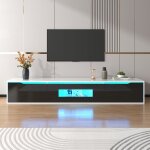 180 cm meuble tv mural noir et blanc led rglable meuble tele avec rangement  3 portes surface trs ...