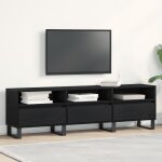 Meuble tv noir chêne 150x30x445 cm bois d ingénierie Meuble tv noir chêne 150x30x445 cm bois d ingénierie