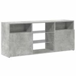 Meuble tv - helloshop26 - 120 x 30 x 50 cm - clairage led rvb - design contemporain - gris bton