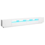 Meuble tv - helloshop26 - 300 x 35 x 40 cm - �clairage led rvb - bois ding�nierie - design contemporain ...