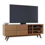 Meuble tv - noronha - 75 pouces - imitation chêne - 2 portes - 11 niches - 180 cm Meuble tv - noronha - 75 pouces - imitation chêne - 2 portes - 11 niches - 180 cm