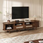 Meuble tv ovale - design moderne avec rangement pour tv jusqu?� 70 pouces mdf et bois massif couleur ...
