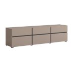 Meuble tv 3 portes petits - meubles - lilia - 180 x 40 x 48cm - taupe