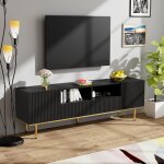 Meuble tv meuble de rangement meubles tv de salon style moderne 2 tiroirs 2 portes pieds en metal 165x36x55 ...