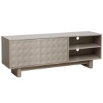 Meuble tv rectangulaire 2 portes l160 cm beige - oviala
