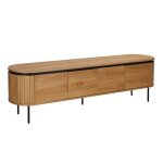 Meuble tv rectangulaire 2 portes l200 cm effet bois clair - oviala