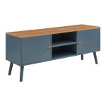 Meuble tv reyljand 120 x 35 x 50 cm gris effet ch�ne