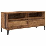 Meuble tv rustique - vidaxl - bois ancien - 100x345x445 cm - bois ding�nierie et fer - tiroir int�gr� ...