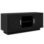 Meuble tv rustique - vidaxl - ch�ne noir - bois ding�nierie - 102x35x45 cm - 2 portes - 1 �tag�re - poids ...