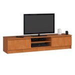 Meuble tv pour salon akord aulne 160 cm 2 portes faade aulne 2 tagres 160x40x33 cm