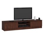 Meuble tv pour salon akord weng 160 cm 2 portes faade weng 2 tagres 160x40x33 cm
