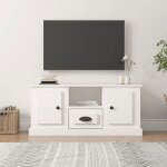 Meuble tv salon blanc 100x355x45 cm bois dingnierie armoire tlvision dessus stable et robuste vitrine ...