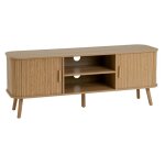 Meuble tv meuble de salon en bois coloris naturel - longueur 140 x profondeur 40 x hauteur 53 cm