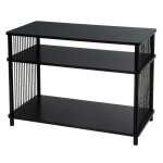 Meuble tv meuble de salon en bois et métal coloris noir - longueur 80 x profondeur 40 x hauteur 56 cm ... Meuble tv meuble de salon en bois et métal coloris noir - longueur 80 x profondeur 40 x hauteur 56 cm ...