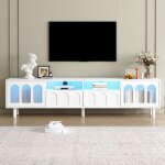 Meuble tv salon moderne 190x40x50 cm - effet lumière ledmeuble tv cloisons verre et charnières tampon ... Meuble tv salon moderne 190x40x50 cm - effet lumière ledmeuble tv cloisons verre et charnières tampon ...