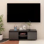 Meuble tv - meuble séjour - armoire tv gris 110x30x40 cm - bois de pin massif - cfw518281 Meuble tv - meuble séjour - armoire tv gris 110x30x40 cm - bois de pin massif - cfw518281