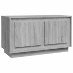 Meuble tv - sonoma - 80 x 35 x 45 cm - bois ding�nierie - design contemporain - grand espace de rangement ...