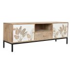 Meuble tv style tropical bois et mtal - blanc - 140 cm