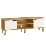 Meuble tv support t�l� avec �tag�re r�glable pour t�l�vision jusqu� 65 pouces longueur 147 cm couleur ...