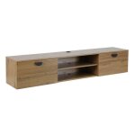 Meuble tv suspendu 160 cm industriel bois clair - oviala
