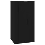 Meuble tv suspendu banc tv meuble de rangement noir 40x345x80 cm chy40120659