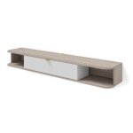 Meuble tv suspendu icarus - ac - déco - beige - 156 cm - contemporain - design - porte(s) Meuble tv suspendu icarus - ac - déco - beige - 156 cm - contemporain - design - porte(s)