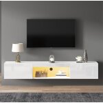 Meuble tv suspendu avec led meuble tele blanc et bois avec rangement de tiroirs support mural tv app ... Meuble tv suspendu avec led meuble tele blanc et bois avec rangement de tiroirs support mural tv app ...
