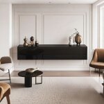 Meuble tv suspendu noir 160cm - buffet bas design 160x30. 5x34cm rangement moderne pour salon et séjour ... Meuble tv suspendu noir 160cm - buffet bas design 160x30. 5x34cm rangement moderne pour salon et séjour ...