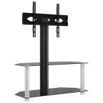 Meuble tv table tv dangle - 2 niveaux pour 32 - 70 pouces noir argenté ll251444 Meuble tv table tv dangle - 2 niveaux pour 32 - 70 pouces noir argenté ll251444