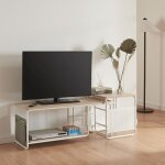 Meuble tv et table dappoint gigognes dyr�y blanc effet ch�ne gris