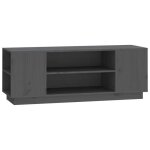 Meuble tv table tv - gris 110x35x405 cm - bois de pin massif ll167181