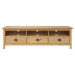 Meuble tv table tv - hill range marron miel 158x40x47cm - bois de pin solide ll31317 Meuble tv table tv - hill range marron miel 158x40x47cm - bois de pin solide ll31317