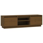 Meuble tv table tv - marron miel 140x35x40 cm - bois de pin massif ll167435