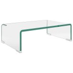 Meuble tv table tv - / pour moniteur 40x25x11 cm - verre transparent ll51290