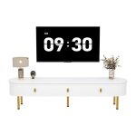 Meuble tv avec tiroirs poignées et pieds dorés angles arrondis armoires de rangement 174 * 35 * 41 cm ... Meuble tv avec tiroirs poignées et pieds dorés angles arrondis armoires de rangement 174 * 35 * 41 cm ...