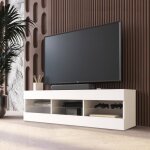 Meuble tv tivoli rtv komodee - sans led - blanc - facades en mat - 140 x 41 x 35 cm
