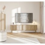 Meuble tv avec trois tiroirs - neksto - 170 cm - chne huil