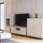 Meuble tv venus avec �tag�re et tiroir ? coloris cachemire