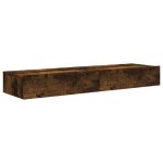 Meubles tvarmoires tv - mango - avec lumi�res led - 2 pcs - ch�ne fum� 60x35x155 cm m3804