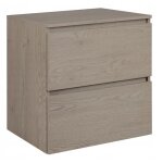 Meuble sous lavabo 60 cm simple - fermeture douce - avec plan de travail - chne fonc - 60  46  607 ...